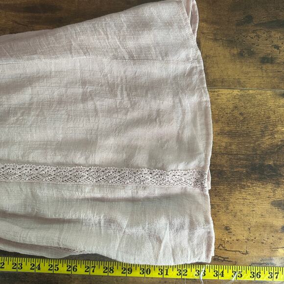 Smocked Mini Dress Small Pink Puff Sleeve Soft Girl Coquette Cottagecore Flowy - Picture 6 of 9